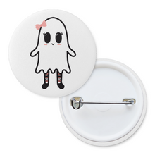 Load image into Gallery viewer, Boo! Cute Ghost Girl | Pinback Badge Button