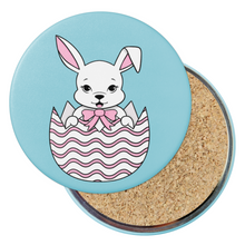 Load image into Gallery viewer, Bunny in Easter Egg | Round Beverage Coaster