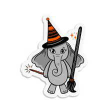 Load image into Gallery viewer, Elephant in a Witch Costume | 3-inch Waterproof Sticker