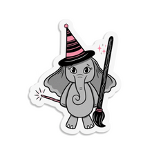 Load image into Gallery viewer, Elephant in a Witch Costume | 3-inch Waterproof Sticker