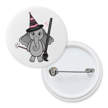 Load image into Gallery viewer, Elephant in a Witch Costume | Pinback Badge Button