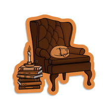 Load image into Gallery viewer, Comfy Cat | Haunted Library | 3-inch Waterproof Sticker