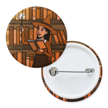 Load image into Gallery viewer, Spell-Casting Witch | Haunted Library | Pinback Badge Button