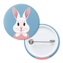Load image into Gallery viewer, Happy Bunny Portrait | Pinback Badge Button