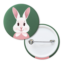 Load image into Gallery viewer, Happy Bunny Portrait | Pinback Badge Button