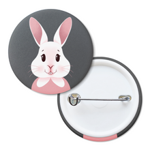 Load image into Gallery viewer, Happy Bunny Portrait | Pinback Badge Button