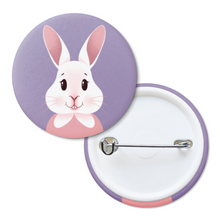 Load image into Gallery viewer, Happy Bunny Portrait | Pinback Badge Button