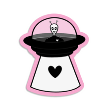 Load image into Gallery viewer, "Heart Invader" Valentine's Day Alien | 3-inch Waterproof Sticker