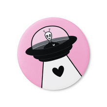 Load image into Gallery viewer, "Heart Invader" Valentine's Day Alien | Pinback Badge Button