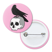 Load image into Gallery viewer, Skull & Raven | Pinback Badge Button