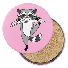 Load image into Gallery viewer, Raccoon | Nocturnal Creatures | Round Beverage Coaster