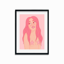 Load image into Gallery viewer, Pretty in Pink Mermaid | Art Print - Scaredy Cat Studio