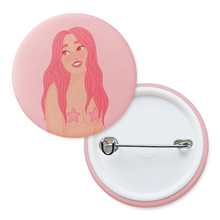 Load image into Gallery viewer, Pretty in Pink Mermaid | Pinback Badge Button