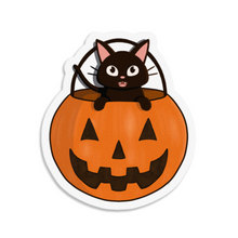 Load image into Gallery viewer, Trick or Treat! Pumpkin Kitty | 3-inch Waterproof Sticker