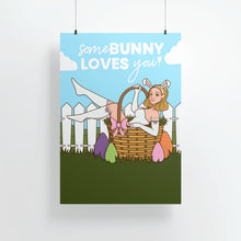 Load image into Gallery viewer, "SomeBunny Loves You" Easter Bunny Girl | Art Print | Sizes A3, A4, A5