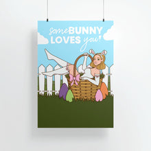 Load image into Gallery viewer, "SomeBunny Loves You" Easter Bunny Girl | Art Print - Scaredy Cat Studio