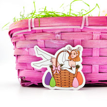 Load image into Gallery viewer, "SomeBunny Loves You" Easter Bunny Girl | 3-inch Waterproof Sticker - Scaredy Cat Studio
