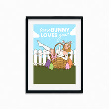 Load image into Gallery viewer, "SomeBunny Loves You" Easter Bunny Girl | Art Print | Sizes A3, A4, A5