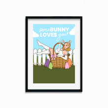 Load image into Gallery viewer, "SomeBunny Loves You" Easter Bunny Girl | Art Print - Scaredy Cat Studio