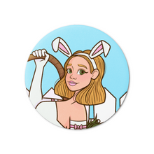 Load image into Gallery viewer, "SomeBunny Loves You" Easter Bunny Girl | Pinback Badge Button