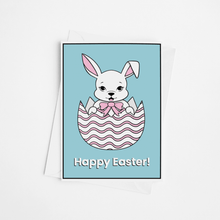 Load image into Gallery viewer, Bunny in Easter Egg | A6 Easter Greeting Card with Envelope - Scaredy Cat Studio