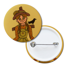 Load image into Gallery viewer, Autumnal Scarecrow Girl | Pinback Badge Button
