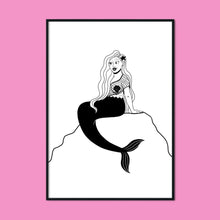 Load image into Gallery viewer, Blonde Mermaid | A2 Poster - Scaredy Cat Studio
