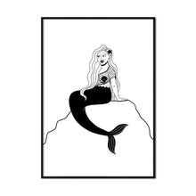 Load image into Gallery viewer, Blonde Mermaid | A2 Poster - Scaredy Cat Studio
