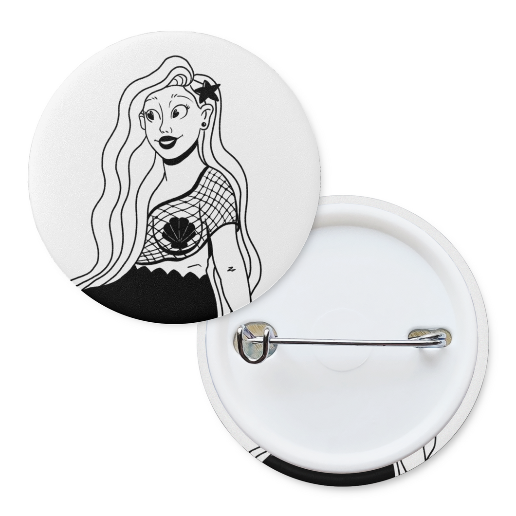 Blonde Mermaid | Pinback Badge Button