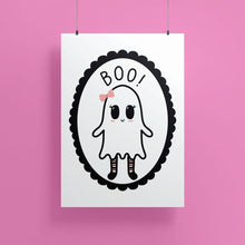 Load image into Gallery viewer, Boo! Cute Ghost Girl | Art Print - Scaredy Cat Studio
