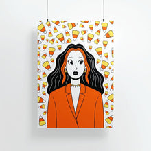 Load image into Gallery viewer, Candy Corn Girl | Art Print - Scaredy Cat Studio
