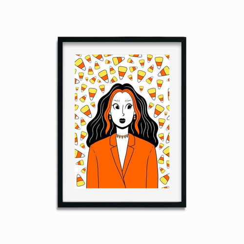 Candy Corn Girl | Art Print - Scaredy Cat Studio