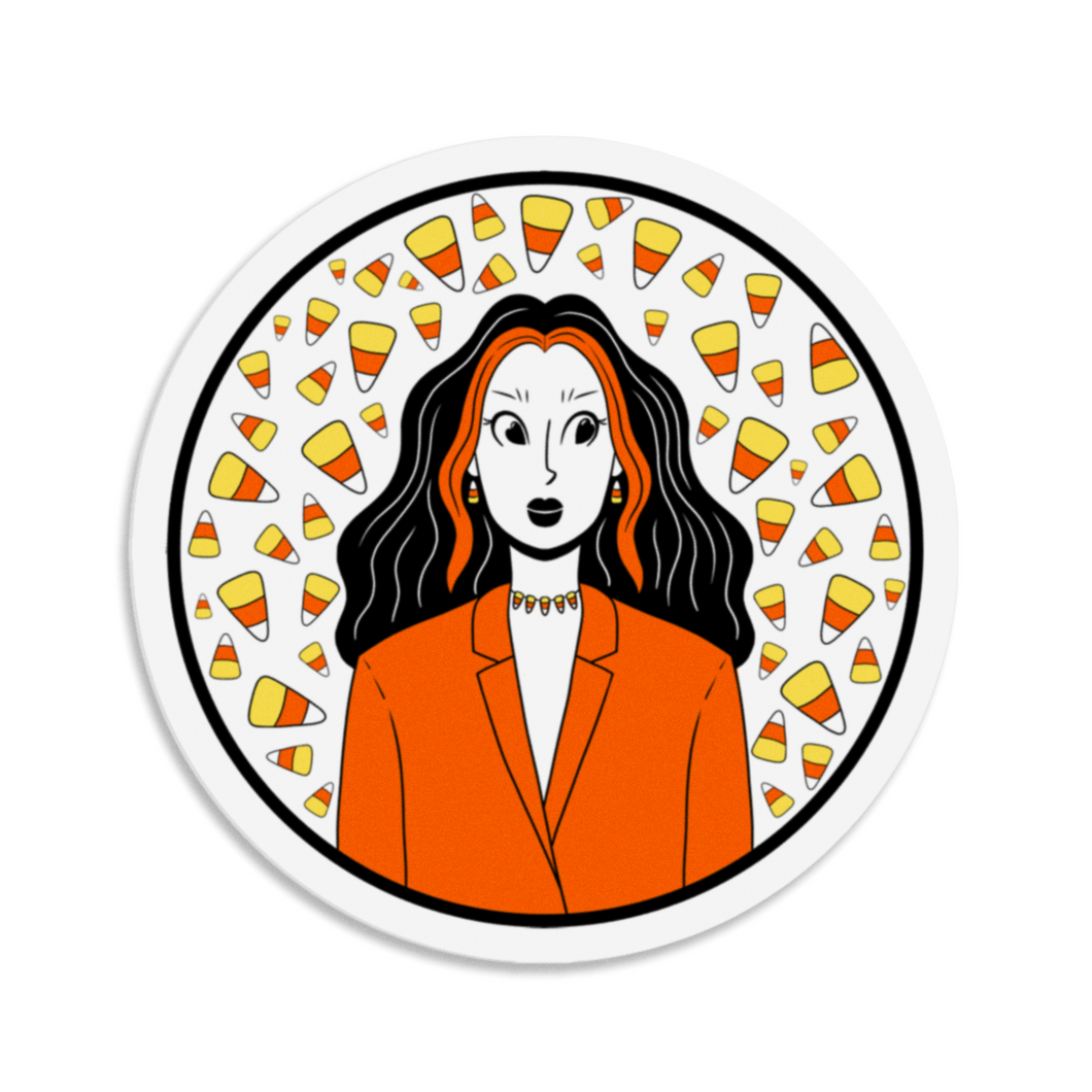 Candy Corn Girl | 3-inch Waterproof Sticker