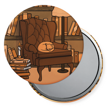 Load image into Gallery viewer, Comfy Cat | Haunted Library | Pocket Mirror

