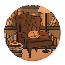 Load image into Gallery viewer, Comfy Cat | Haunted Library | Pocket Mirror
