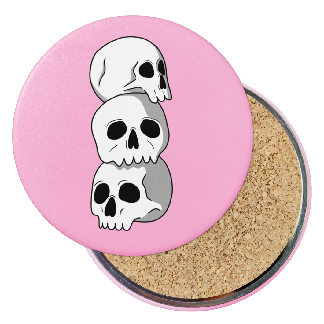 Skull Stack | Round Beverage Coaster