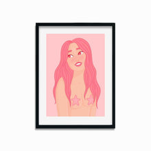 Load image into Gallery viewer, Pretty in Pink Mermaid | Art Print - Scaredy Cat Studio
