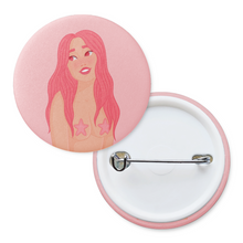 Load image into Gallery viewer, Pretty in Pink Mermaid | Pinback Badge Button
